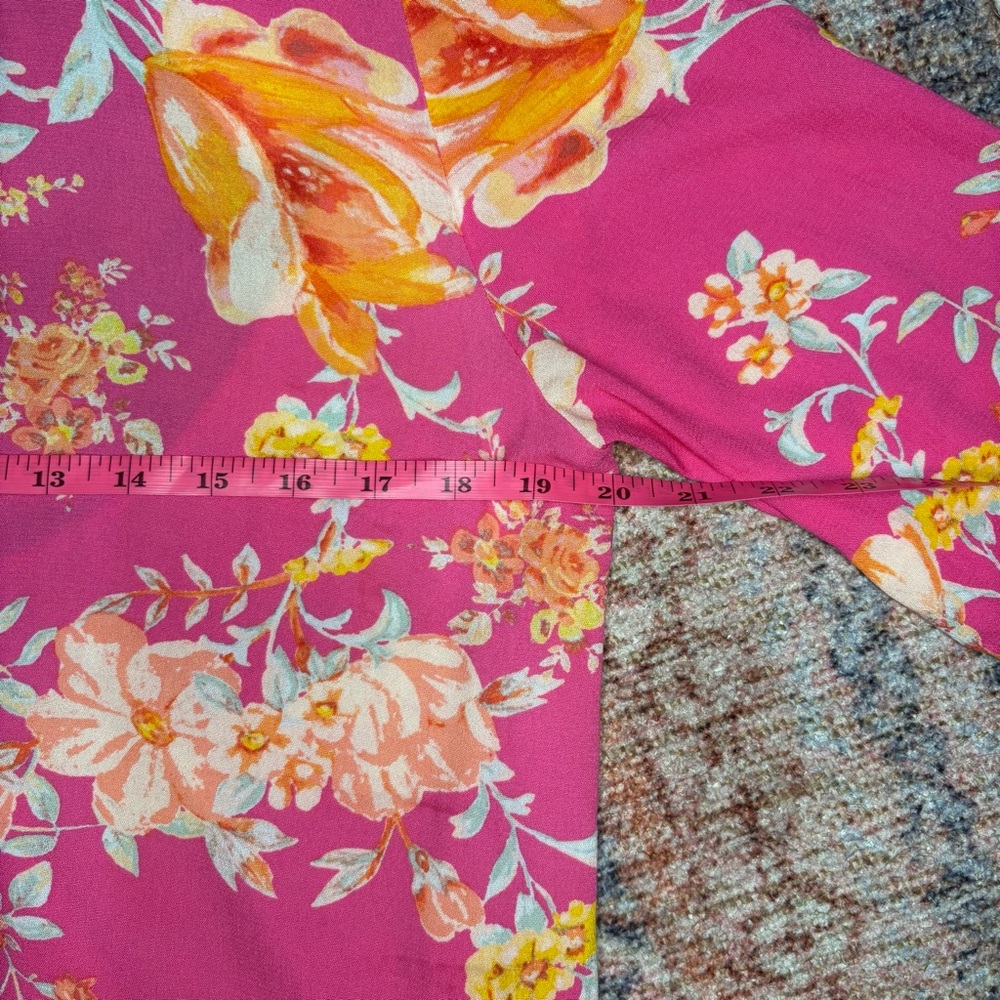 Free People Tate Floral Print Tunic Dress in Lollipop Combo size Large NWT - Picture 12 of 16
